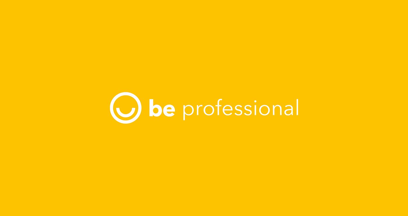 The be professional lockup on yellow