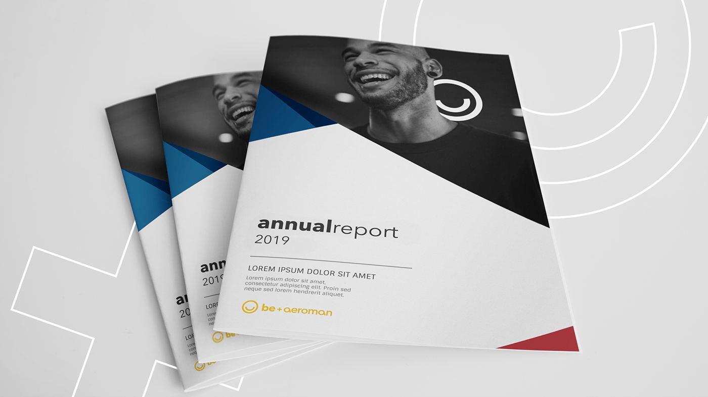 An MRO Holdings annual report cover carrying the Be arch