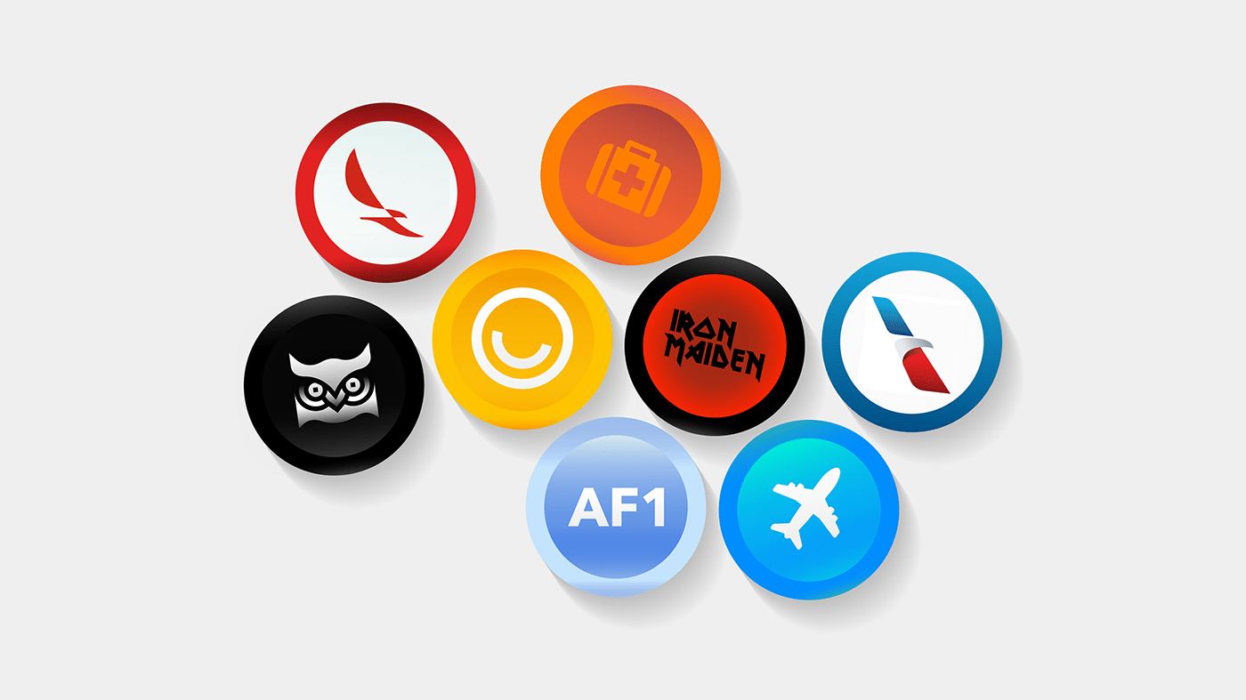 Circular achievement badges for the Be app