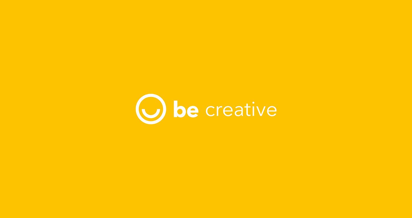 The be creative lockup on yellow