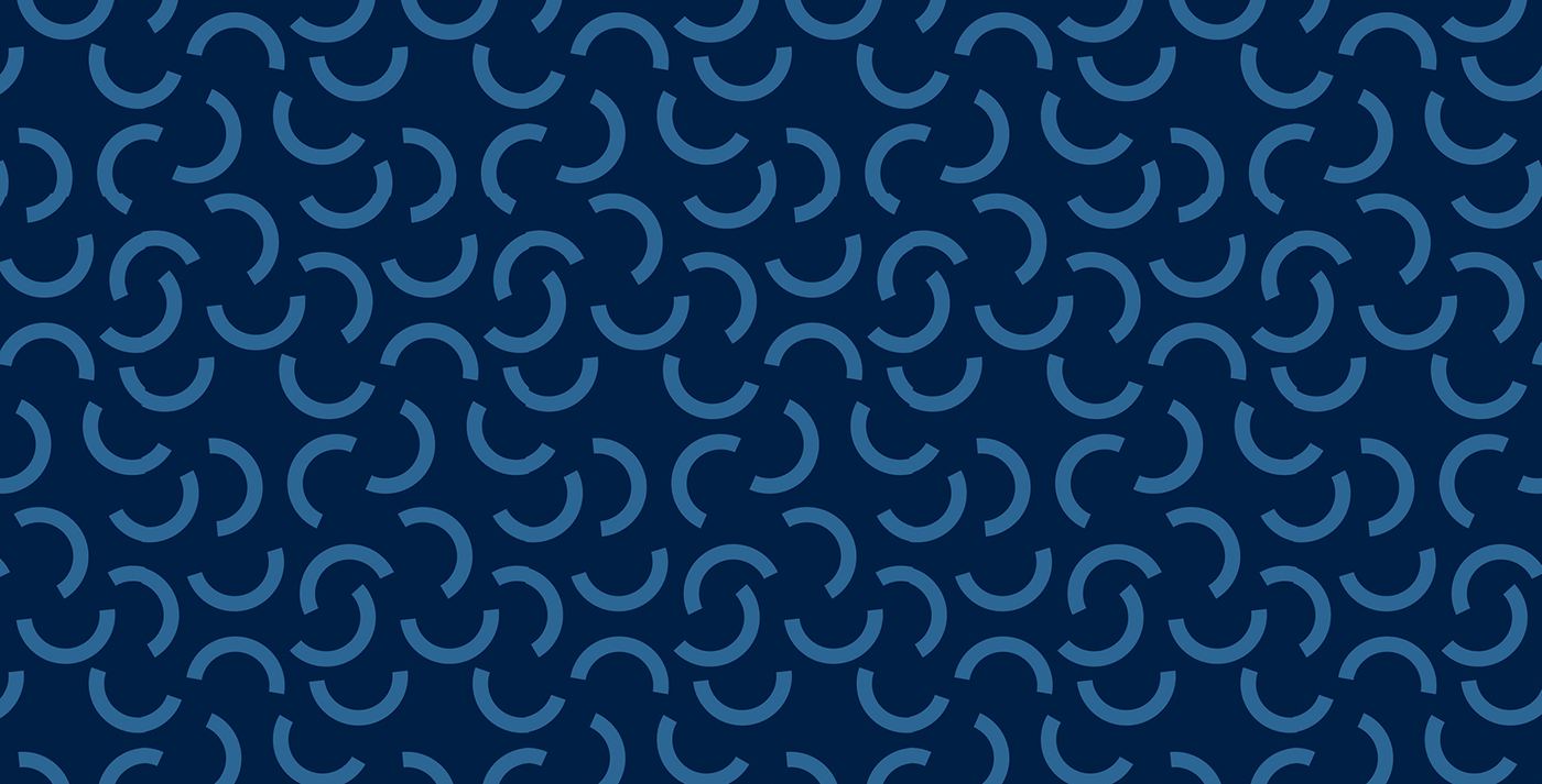 The Be arch pattern in light blue on dark blue