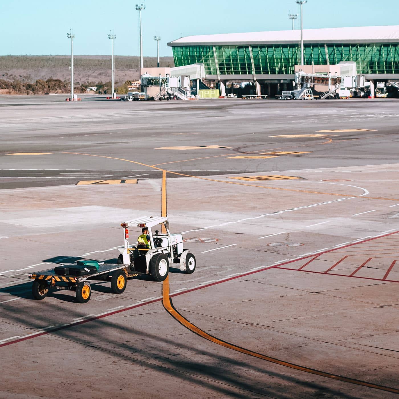 A ground-support vehicle on the airport apron