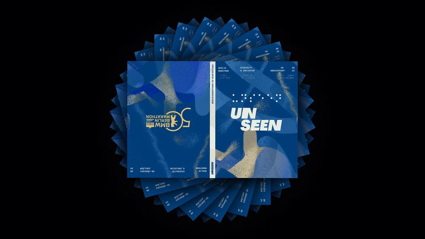 Copies of the book fanned out in a circle
