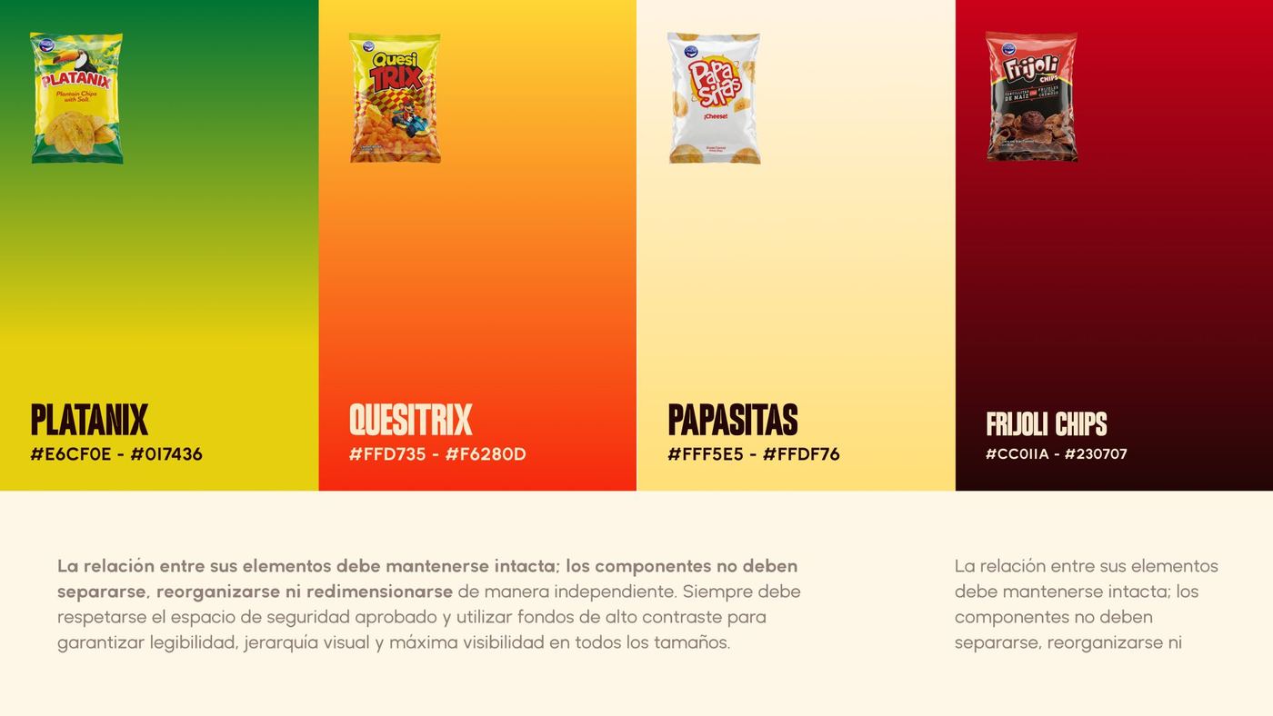 The range — Platanix, Quesitrix, Papasitas, Frijoli Chips