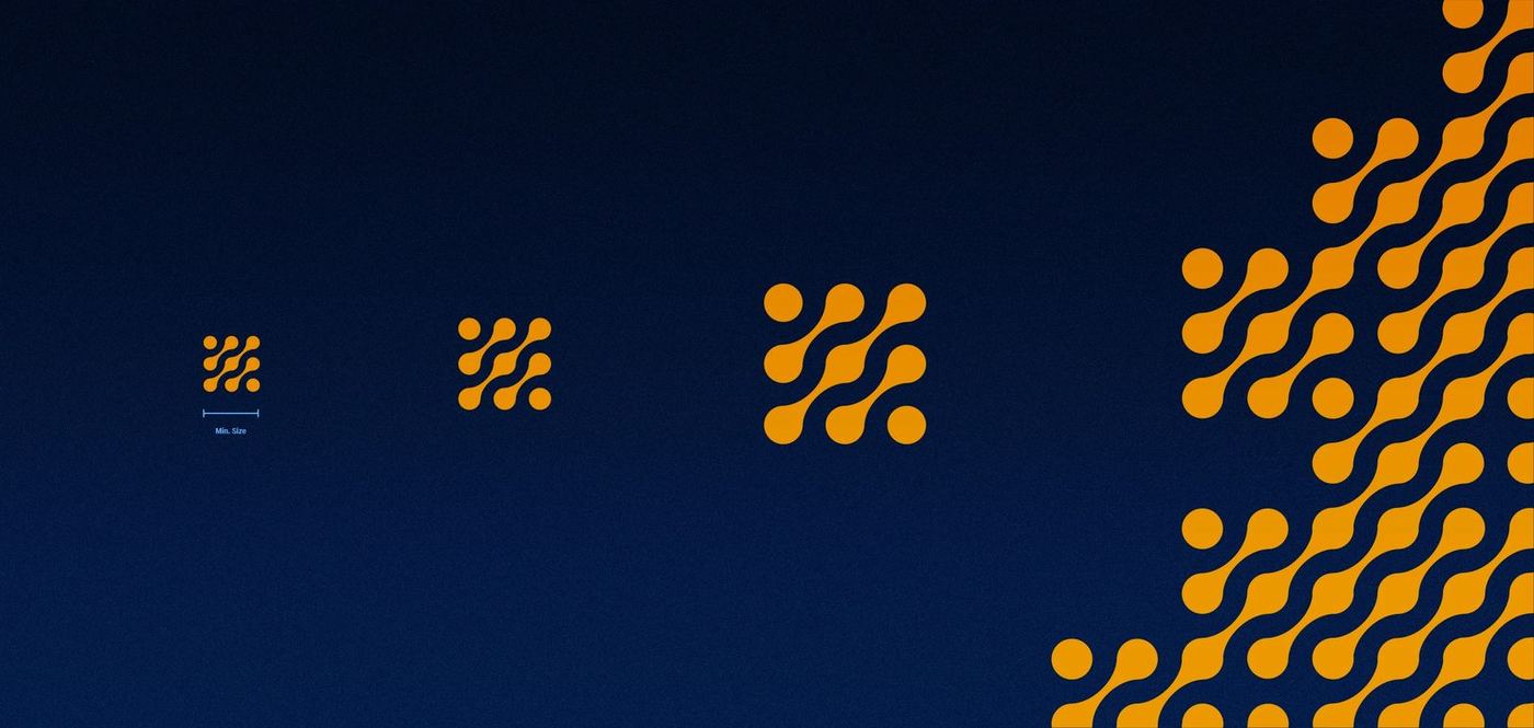 The BOOCS symbol at increasing sizes, growing into a pattern