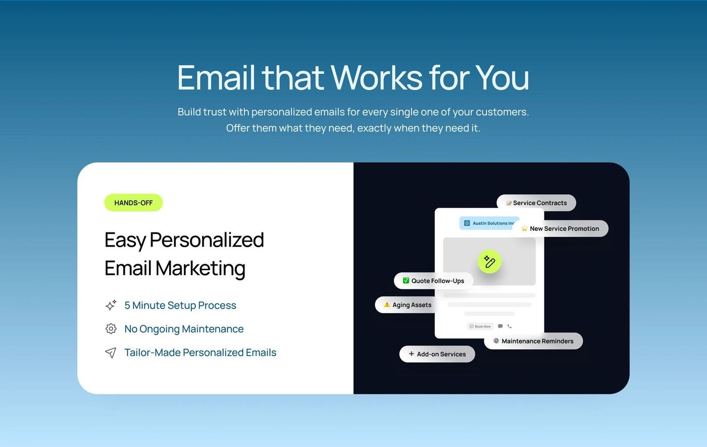 Delight landing page section — Email that works for you