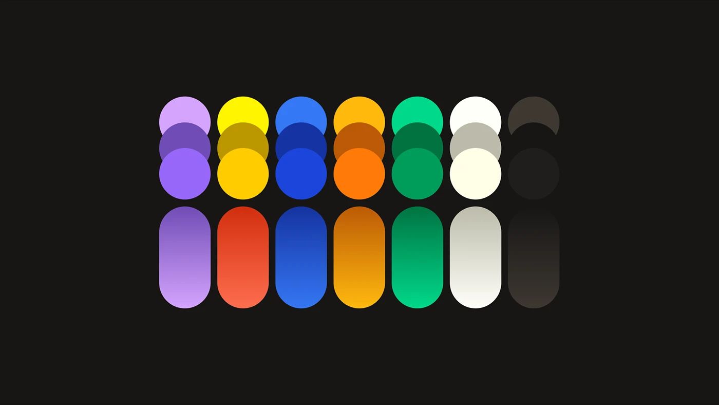 die deutSCHule colour palette as stacked pills