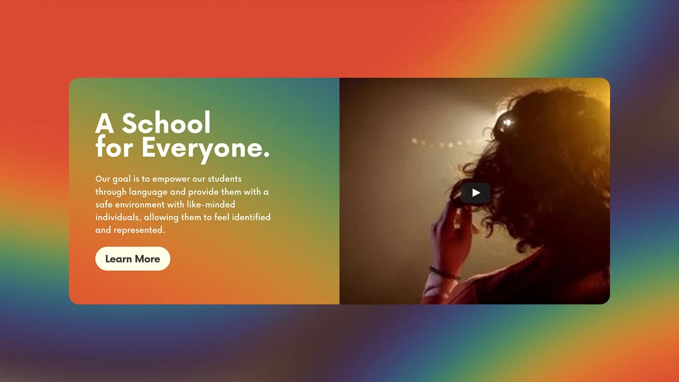 A School for Everyone section with video