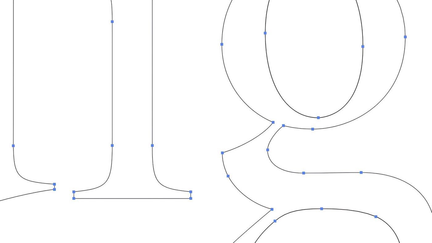 Wordmark construction — bezier outlines of the letterforms