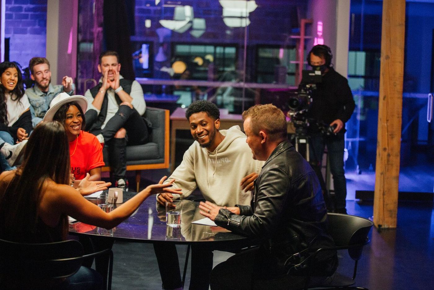 Studio conversation with a group of young leaders