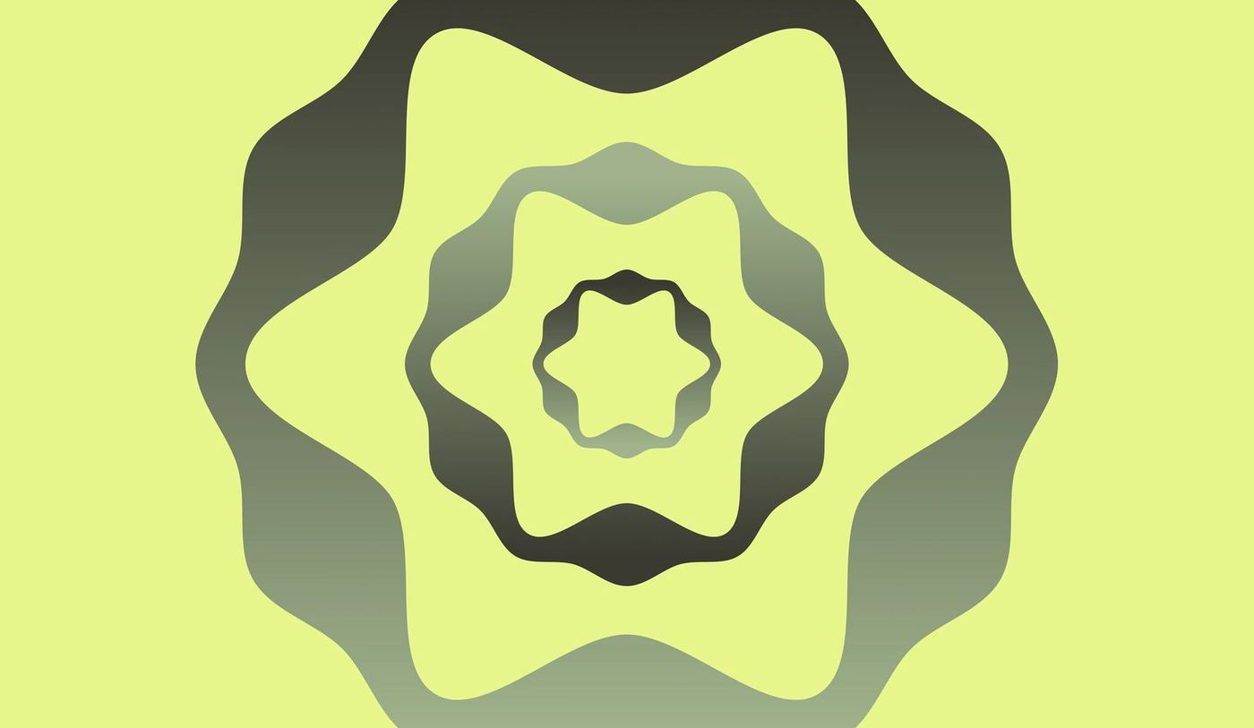 Concentric EyeMatch symbols in olive tones on lime