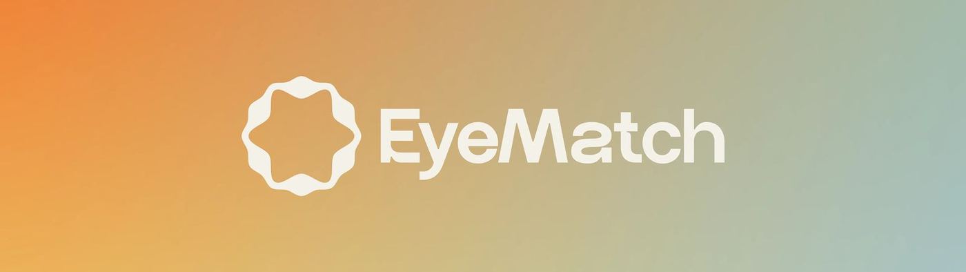 EyeMatch logo on an orange-to-blue gradient