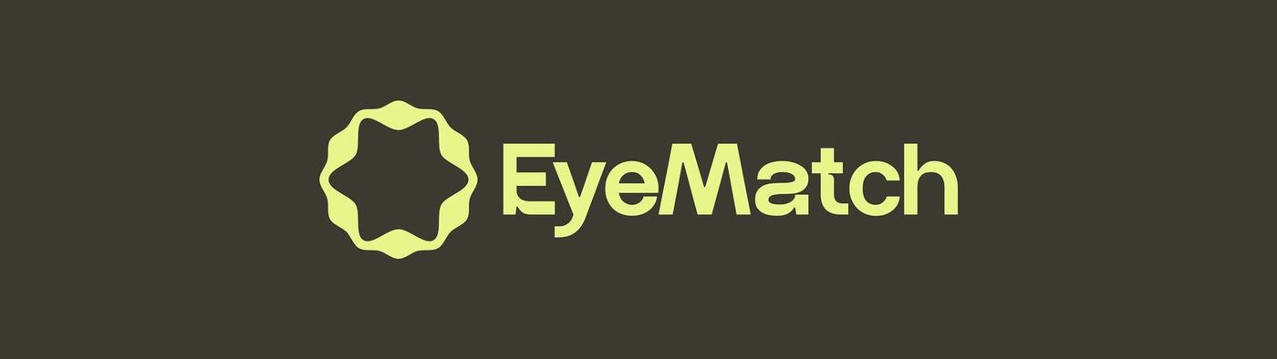 EyeMatch logo in lime on dark olive