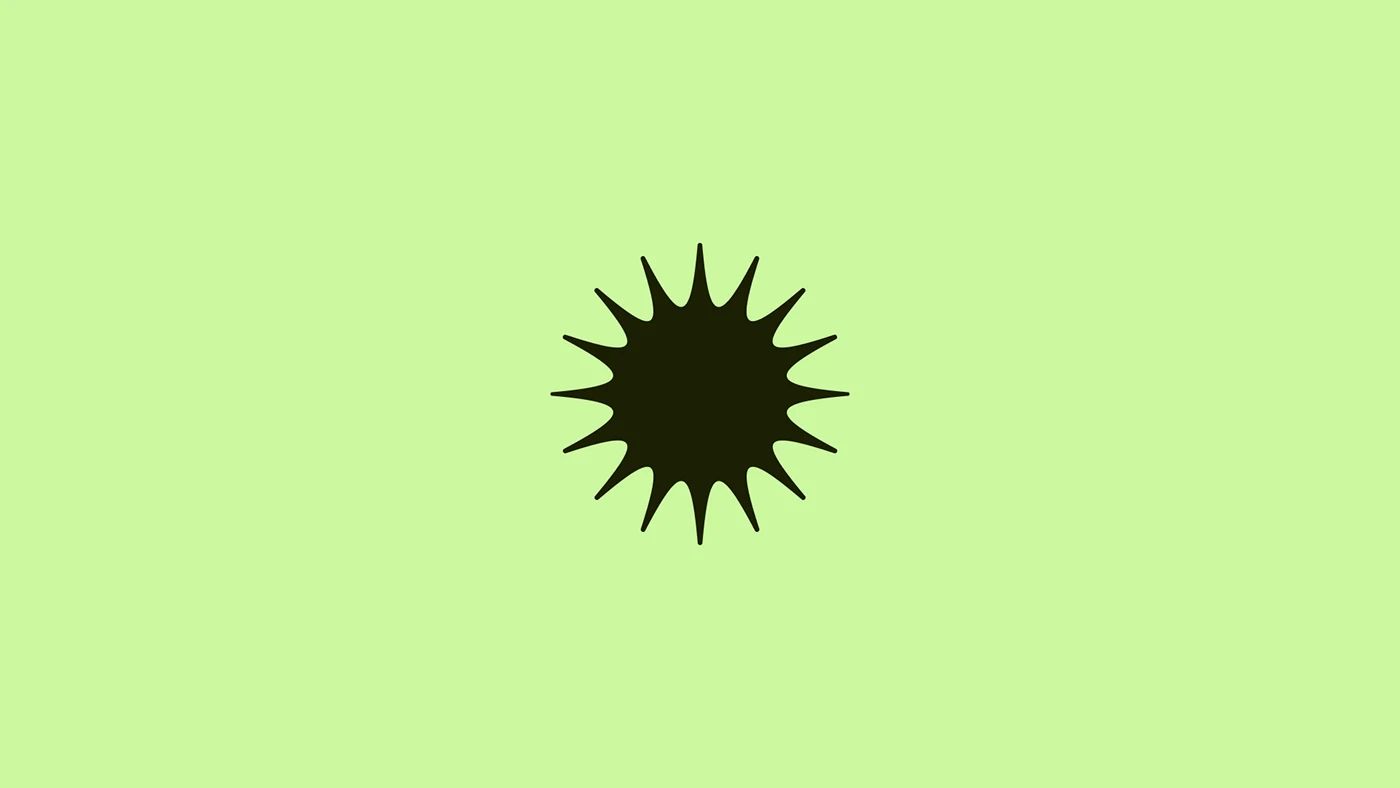 The Flores Eléctricas flower symbol on light green