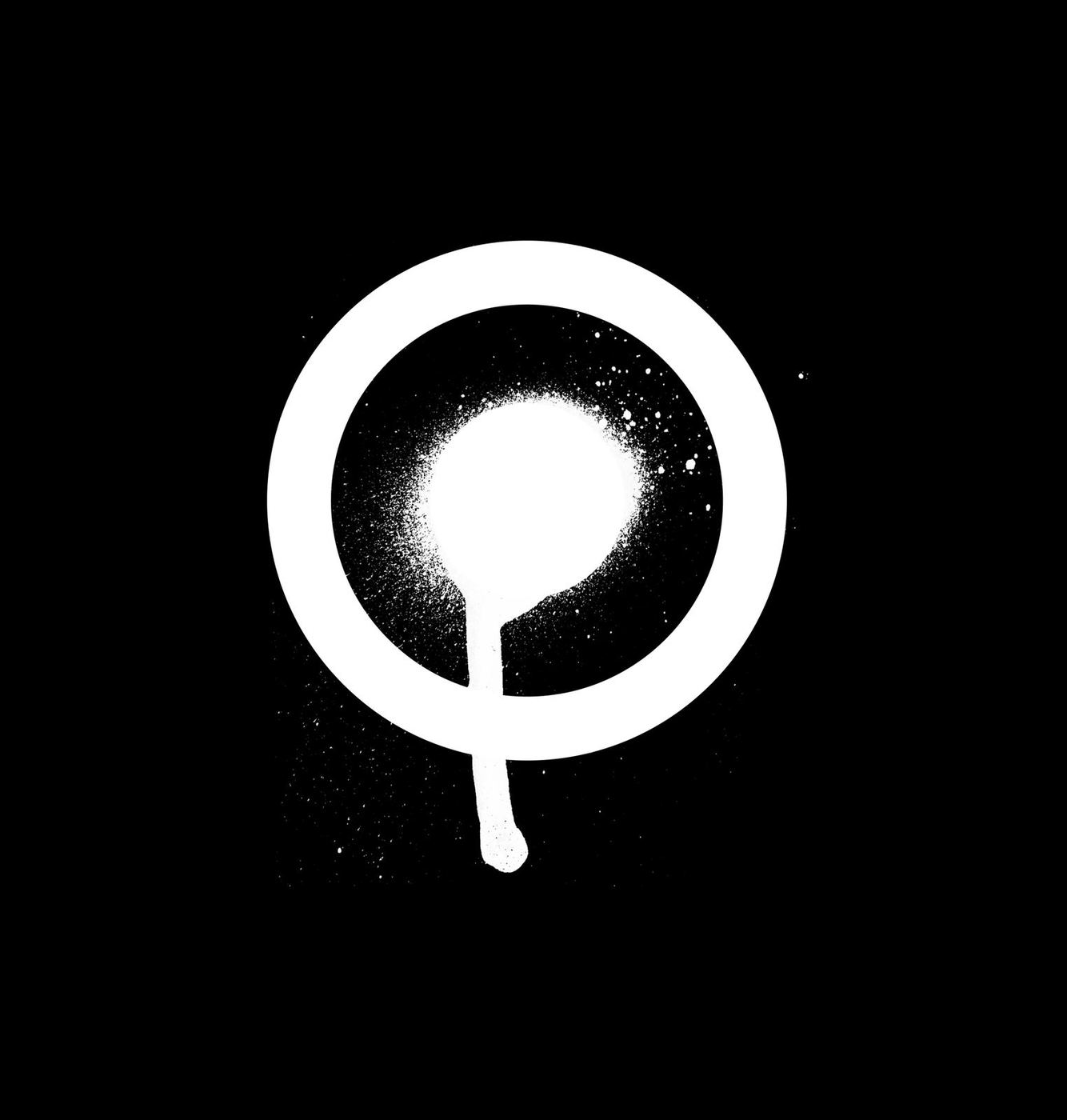 The Kapone ring mark with a spray-paint drip on black