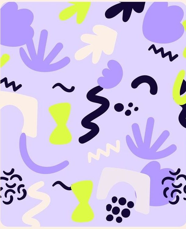 Tasko doodle pattern on lilac
