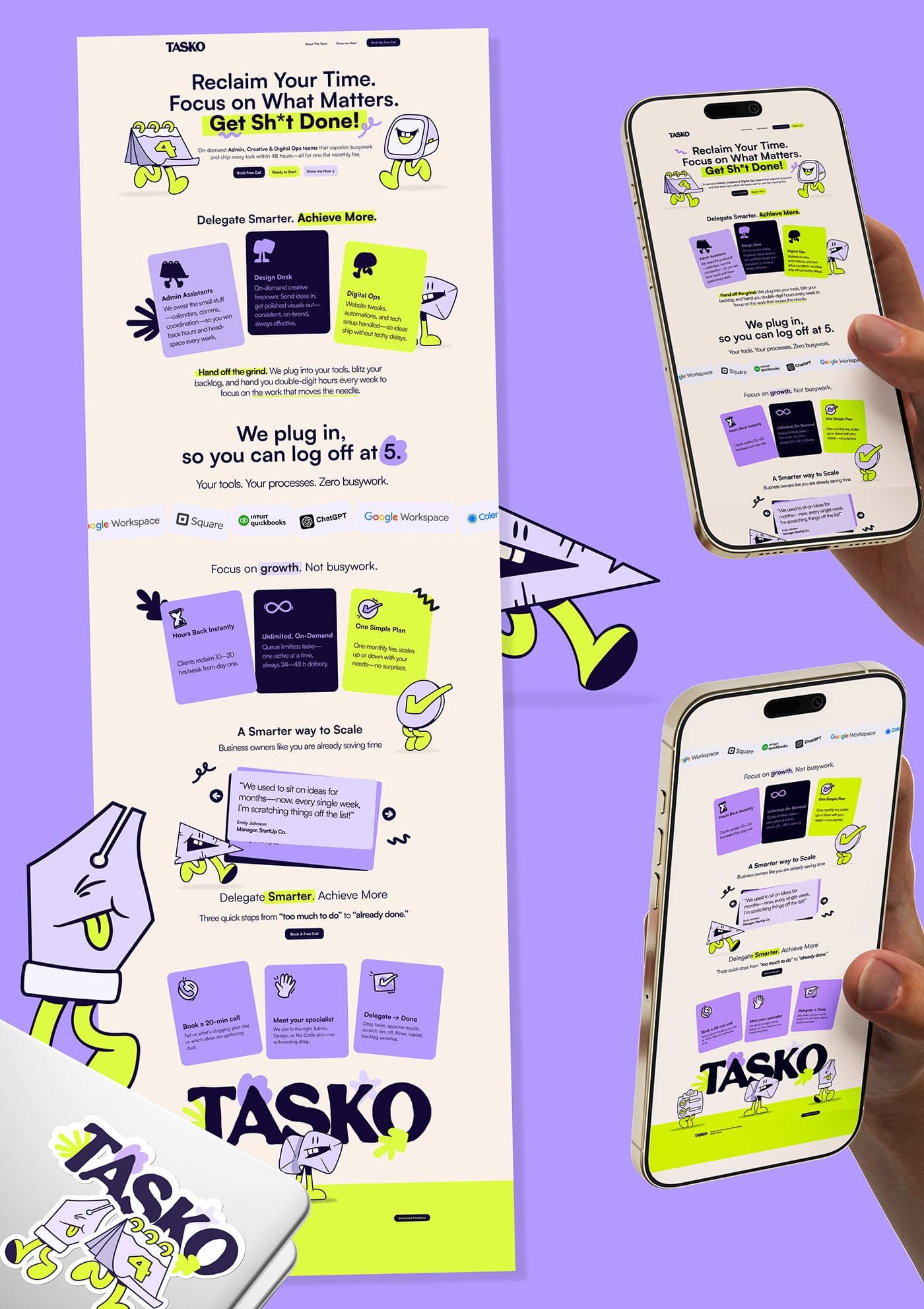 The Tasko landing page