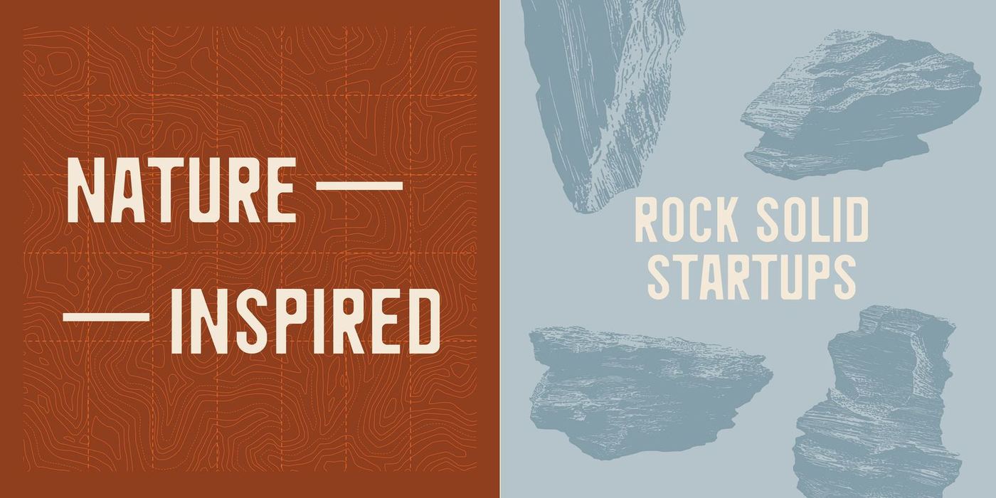 Nature-inspired and rock-solid-startups graphics with terrain textures