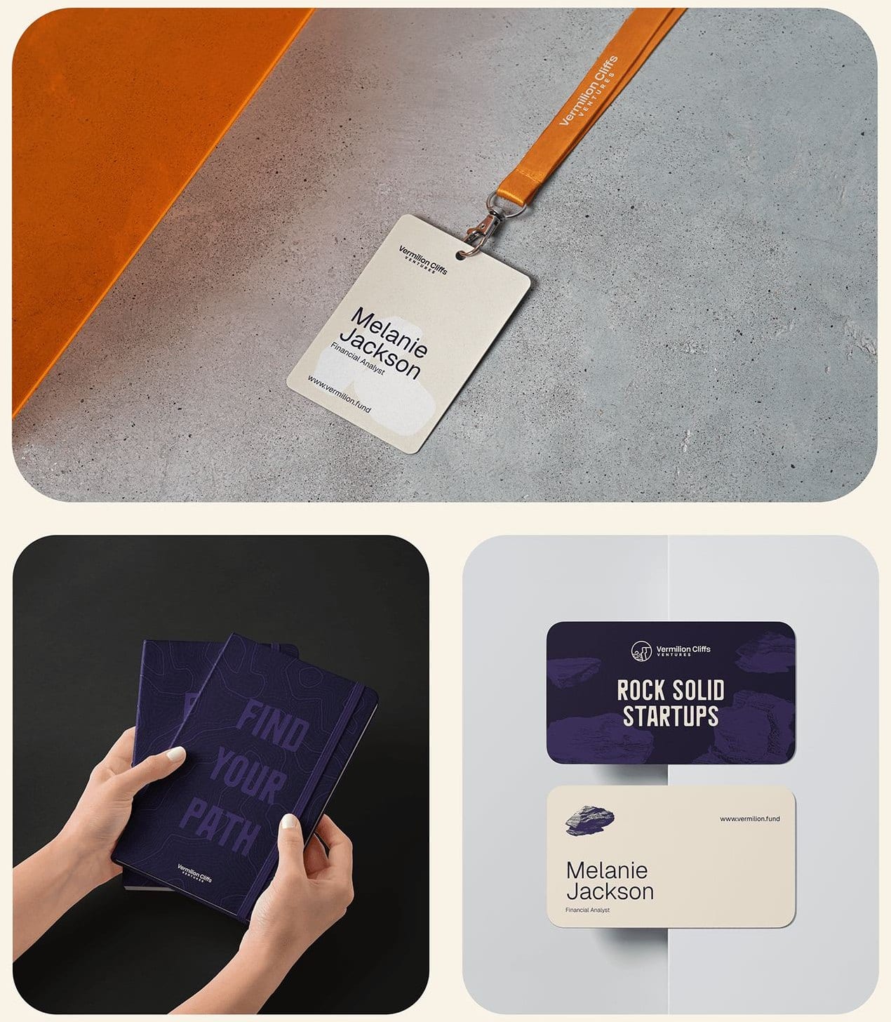 Vermilion Cliffs badges, stationery and business cards