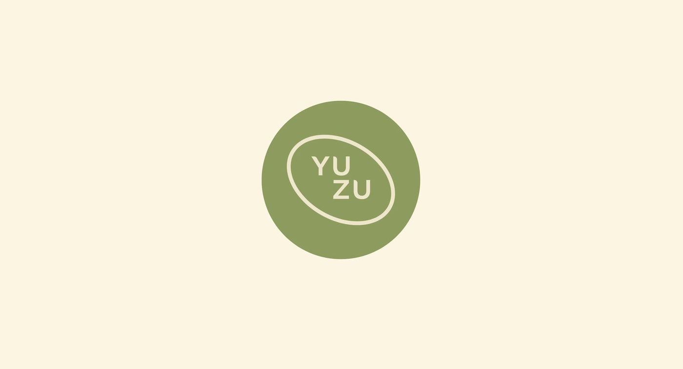 Yuzu monogram in olive on cream