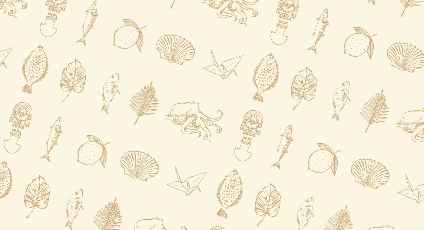 Yuzu illustration pattern on cream